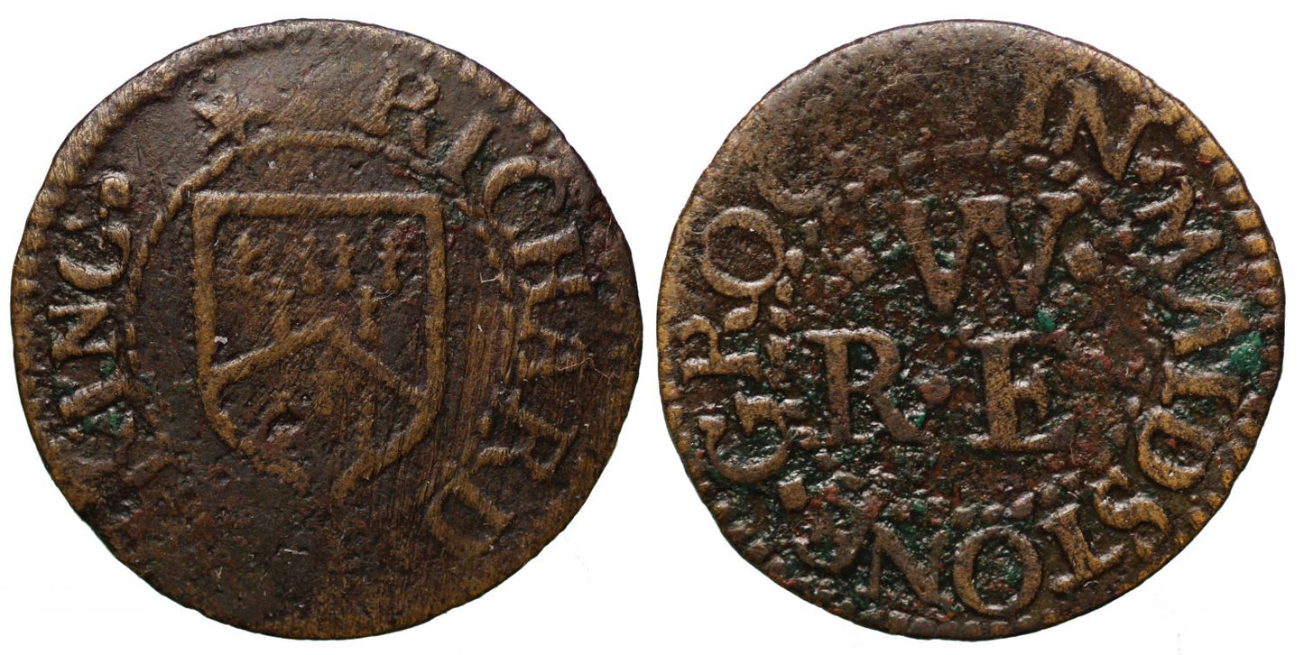 17th Century Kent Farthing, Maidstone, Richard Wicking, grocer