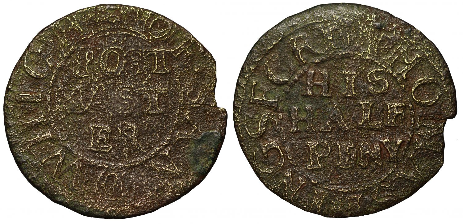 17th Century Kent Halfpenny, Sandwich, Thomas Kingsford the Post master