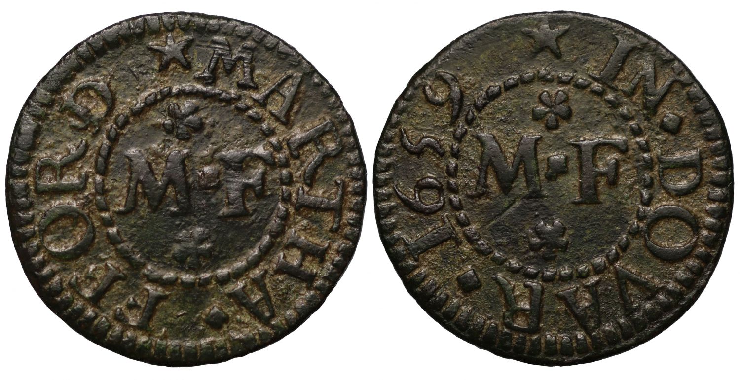17th Century Kent Farthing, Dover, 1659, Martha Fford in 