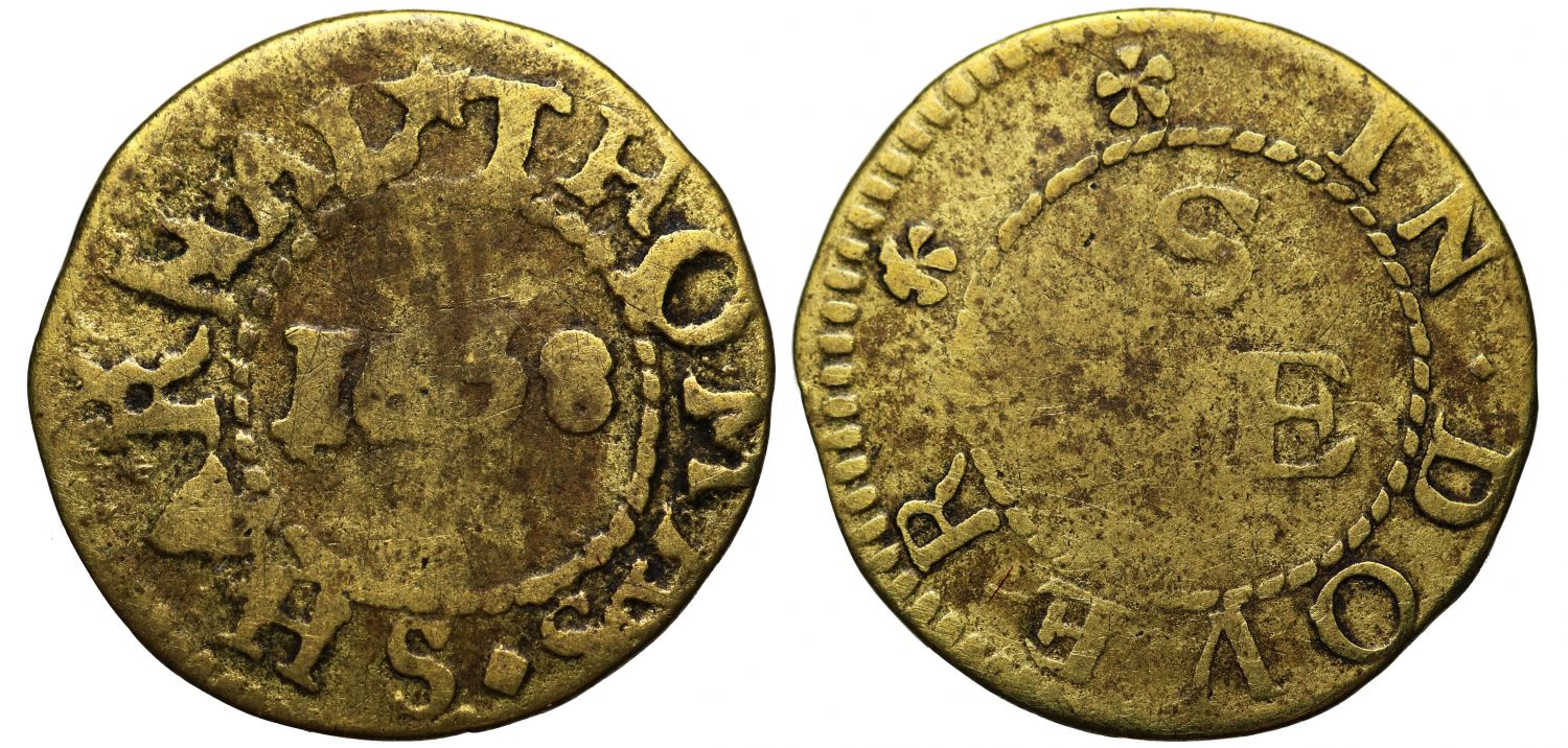 17th Century Kent Farthing, Dover, Thomas Sharnal, 1658