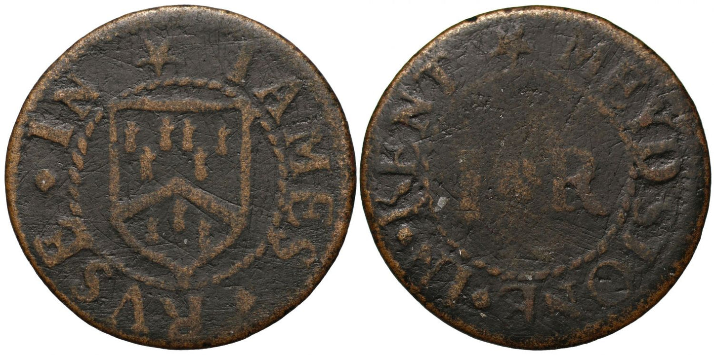17th Century Kent Farthing, Maidstone, James Ruse, Grocer