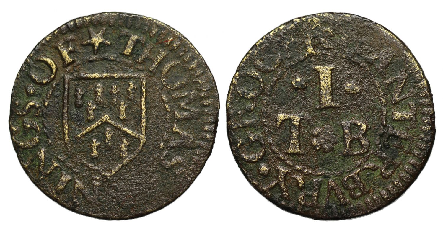 17th Century Kent Farthing, Canterbury, Thomas Jenings Grocer