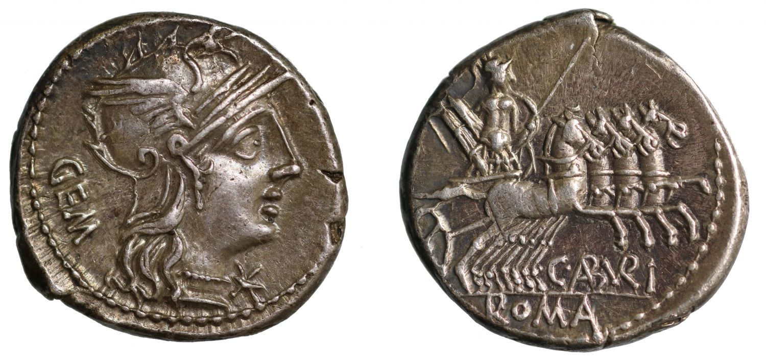 C. Aburius Geminus, Denarius.