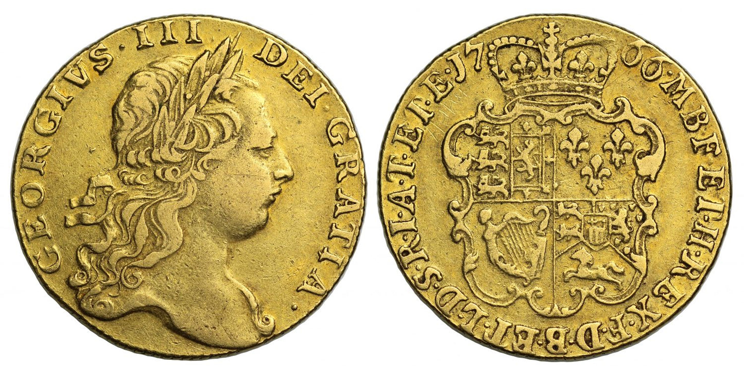 George II 1766 Guinea, third head, scarce date