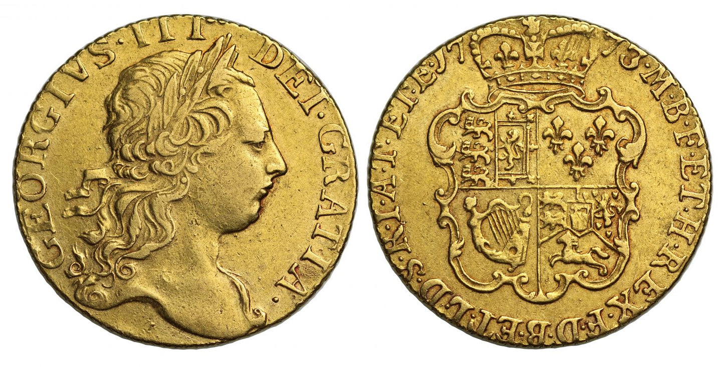 George III 1773 Guinea, final year for third head