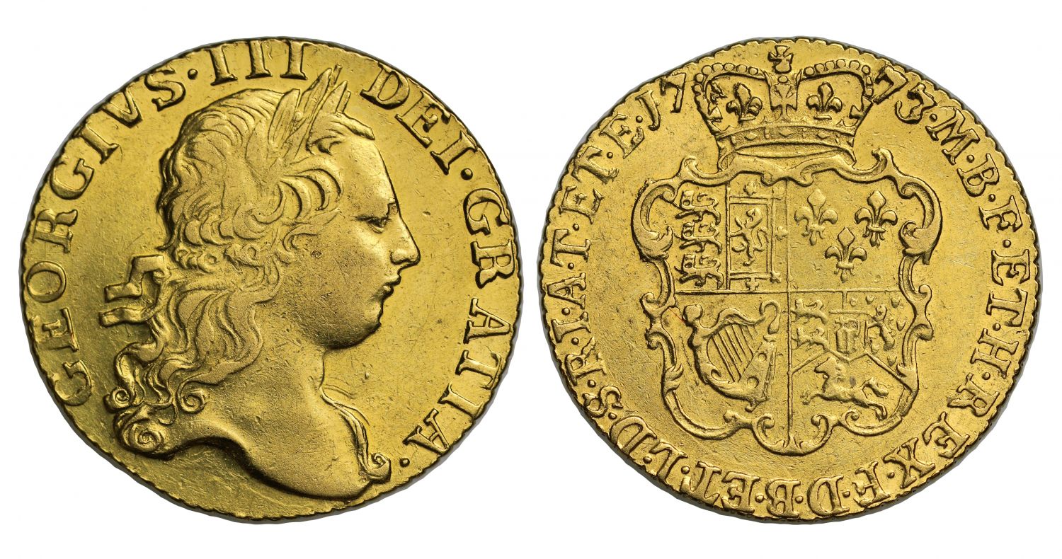 George III 1773 Guinea, third head
