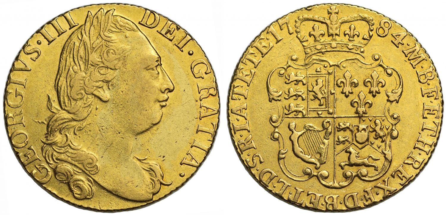 George III 1784 Guinea, fourth head
