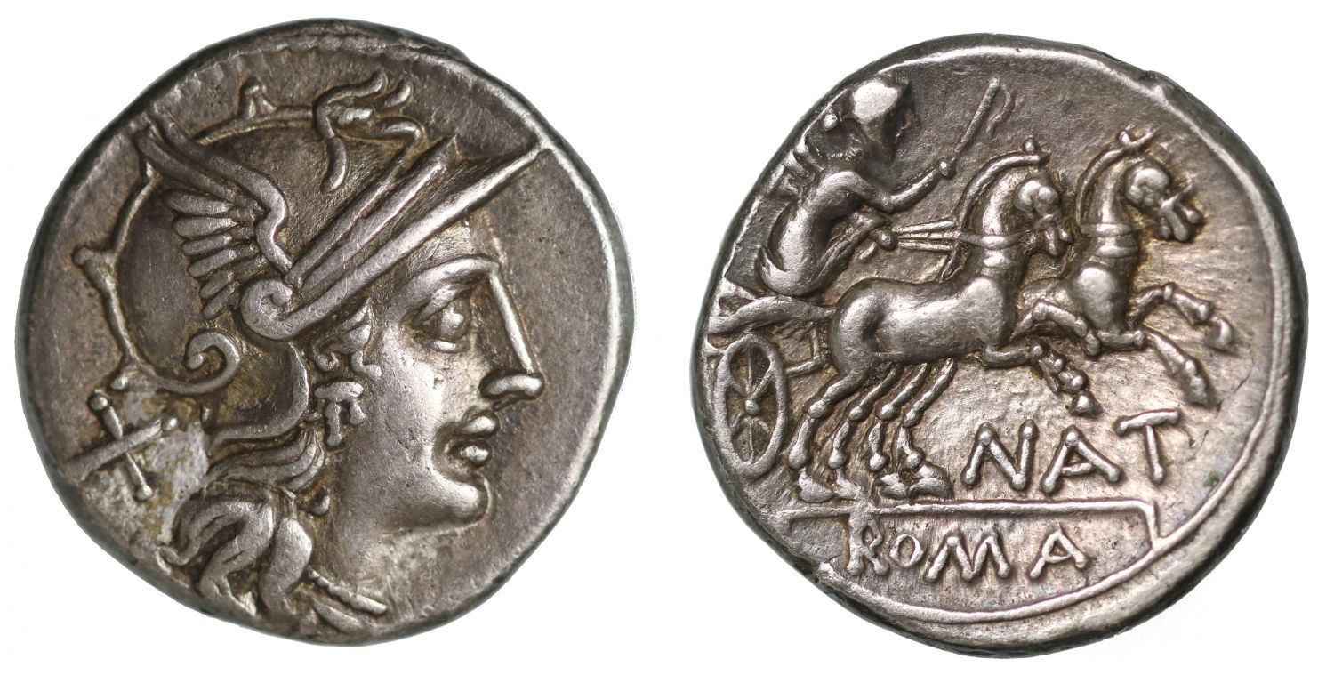 Pinarius Natta, Denarius.