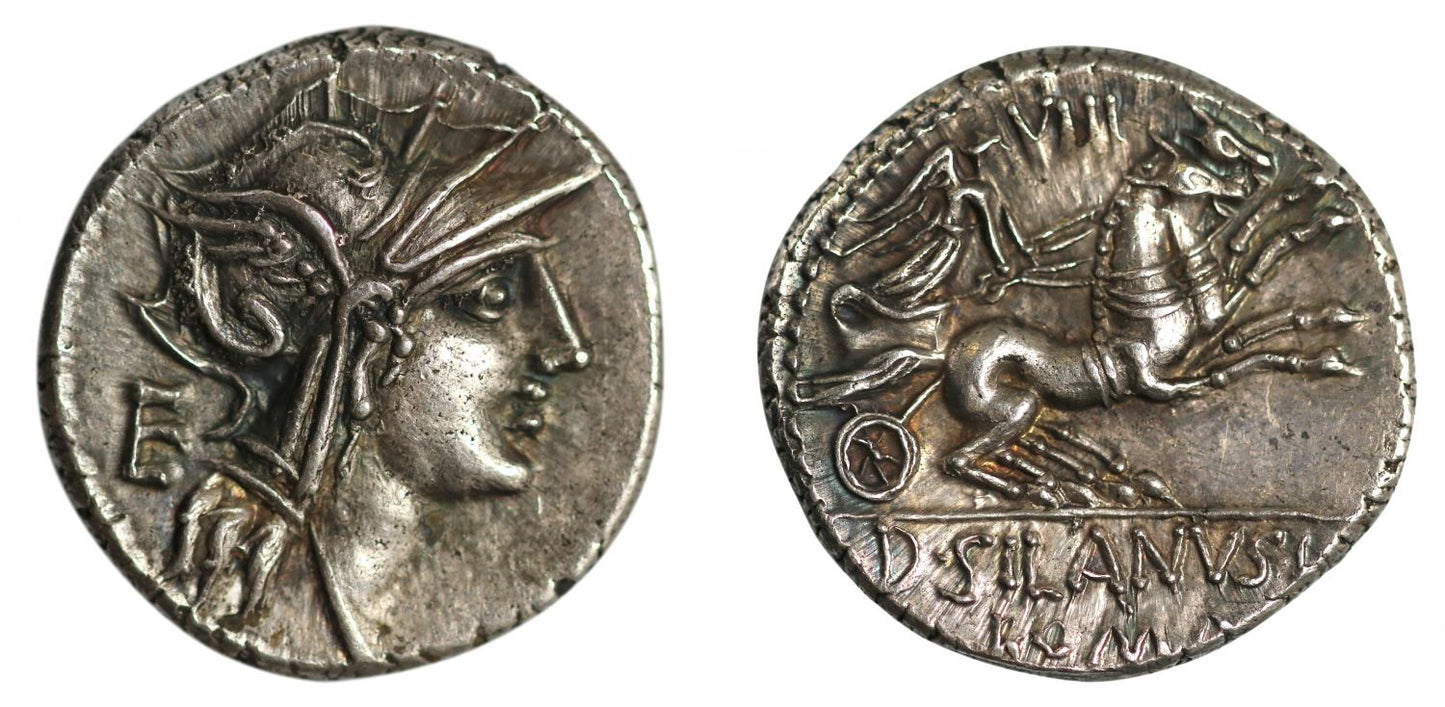 D. Iunius Silanus L.F., Denarius.