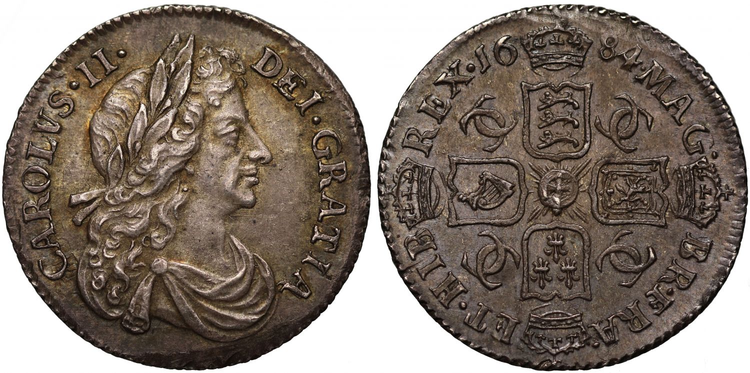 Charles II 1684 Sixpence, final year in super condition ex Bole Collection