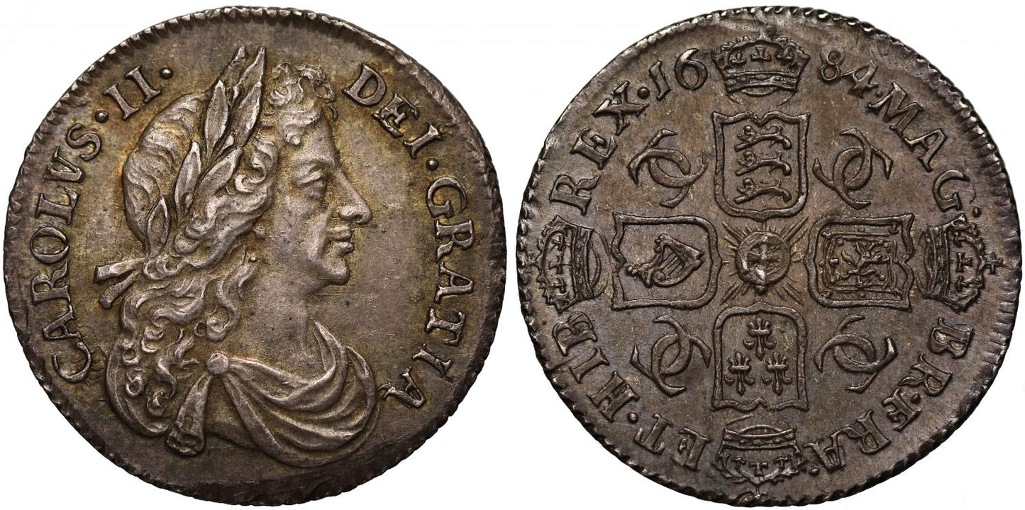 Charles II 1684 Sixpence, final year in super condition ex Bole Collection