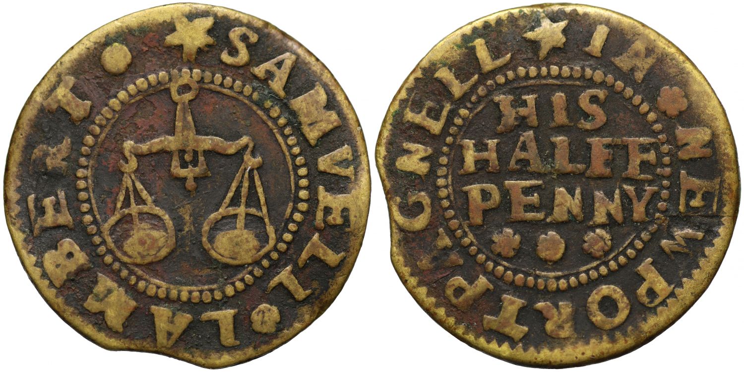 17th Century Buckinghamshire Newport Pagnell Samuel Lambert Halfpenny