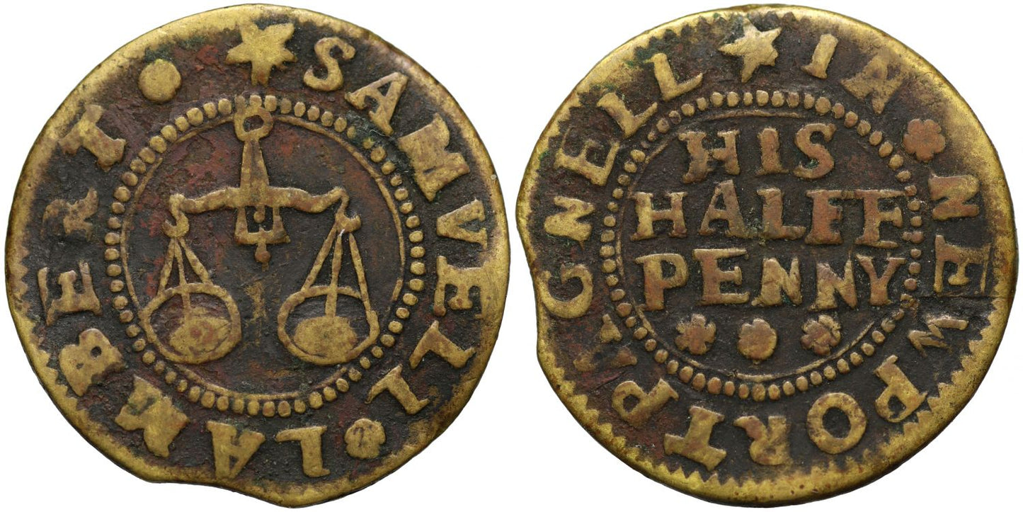 17th Century Buckinghamshire Newport Pagnell Samuel Lambert Halfpenny