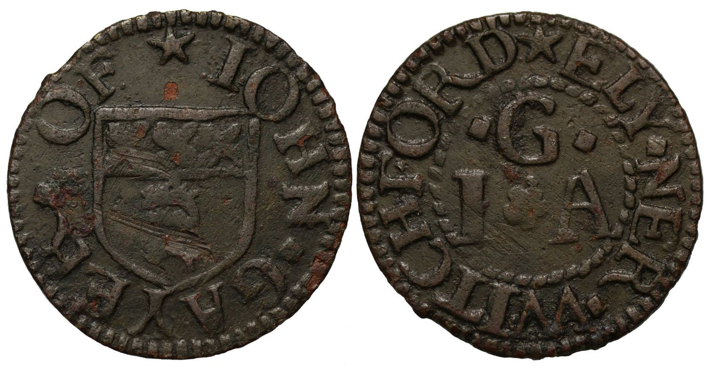 17th Century Cambridgeshire, Ely, John Gayer Farthing, Fishmonger