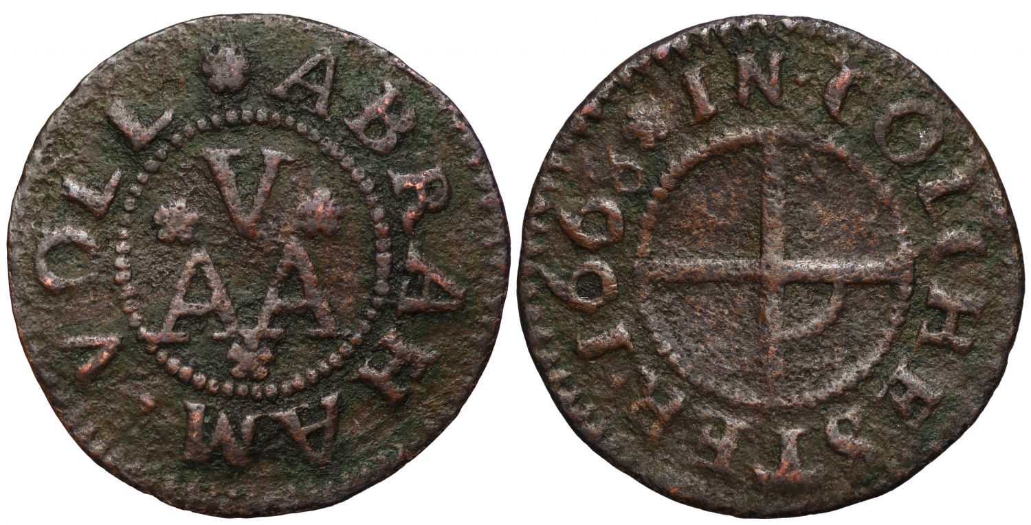 Essex, Colchester, Abraham Voll Farthing, 1668, merchant mark