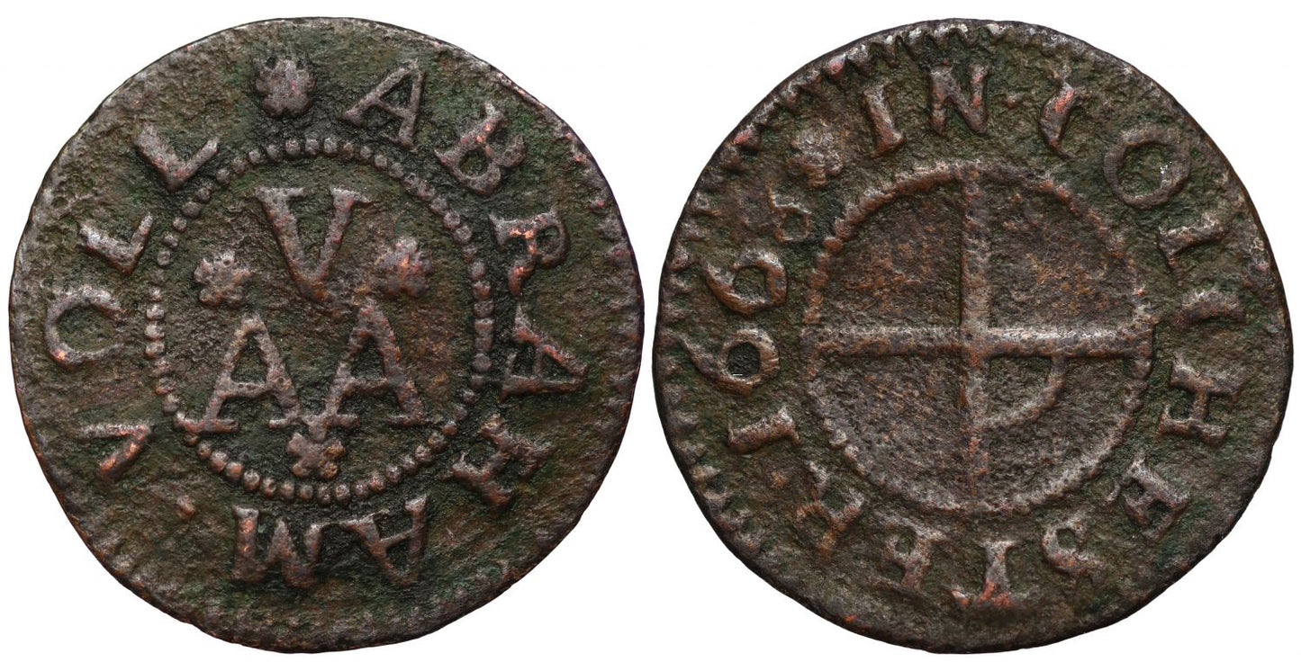 Essex, Colchester, Abraham Voll Farthing, 1668, merchant mark