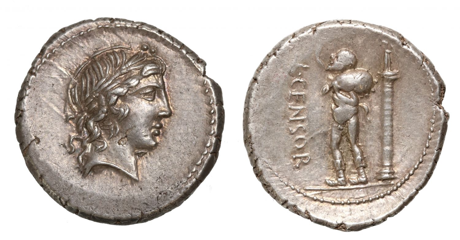 L. Marcius Censorinus, Denarius.