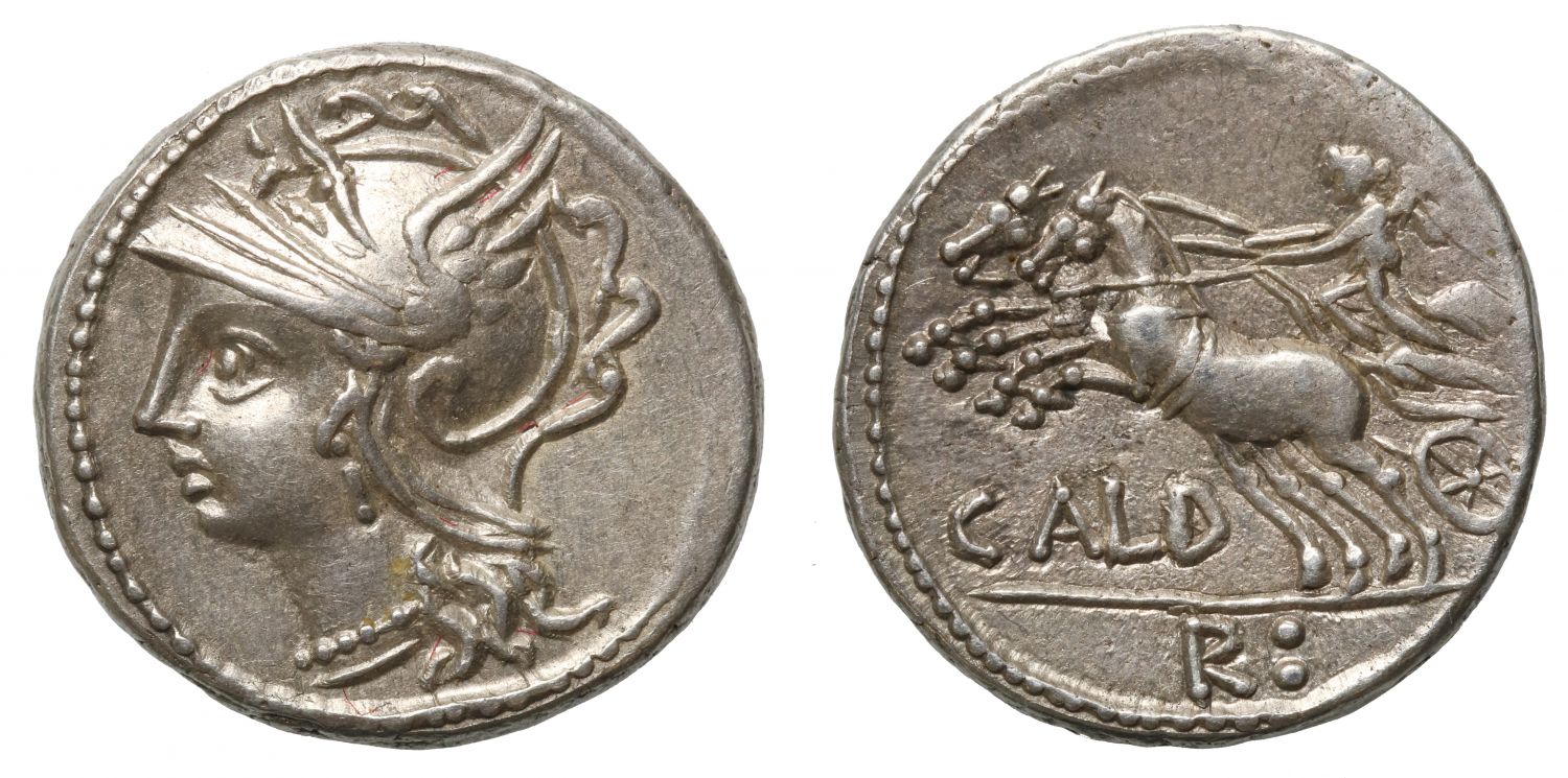 C. Coelius Caldus, Silver Denarius, 104 BC.