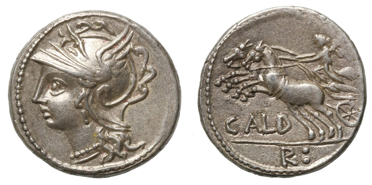 C. Coelius Caldus, Silver Denarius, 104 BC.