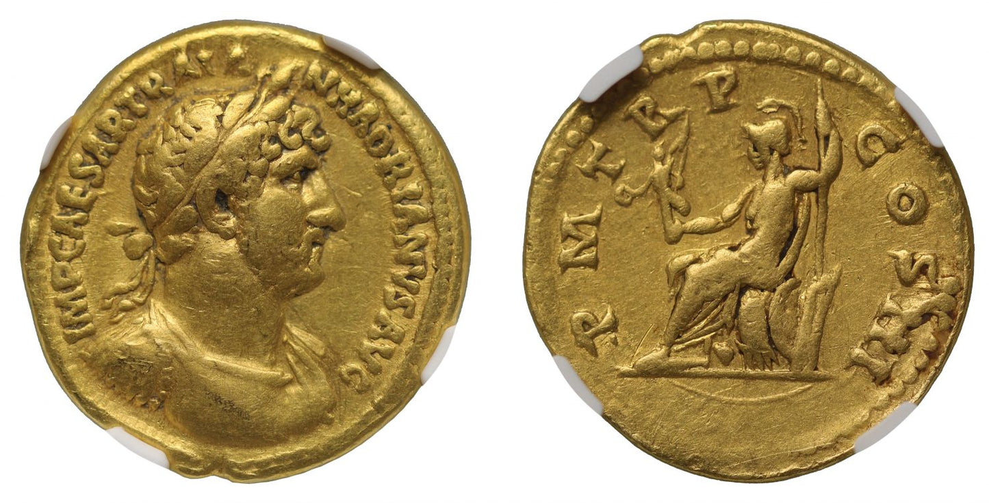 Hadrian, gold Aureus, VF 5/5, 4/5.