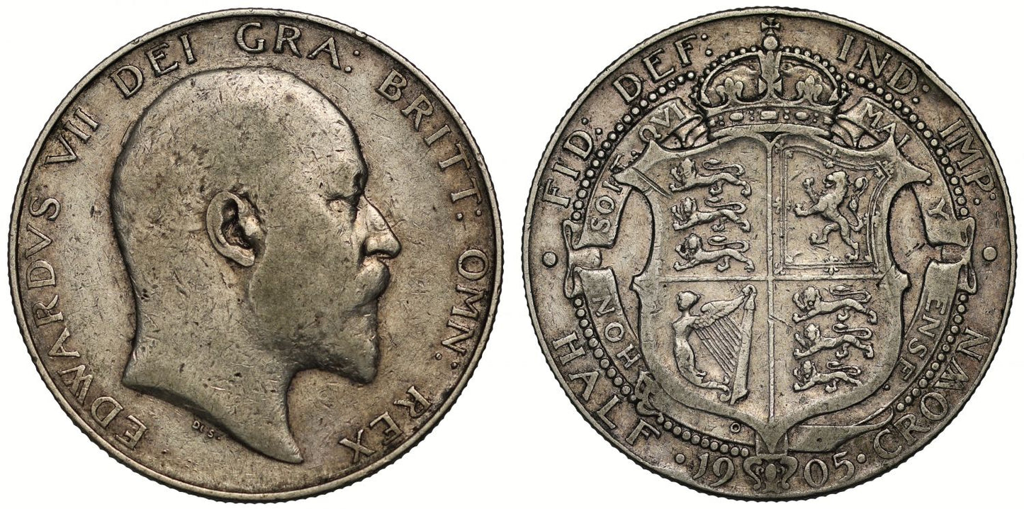 Edward VII 1905 Halfcrown, rarest date in the reign