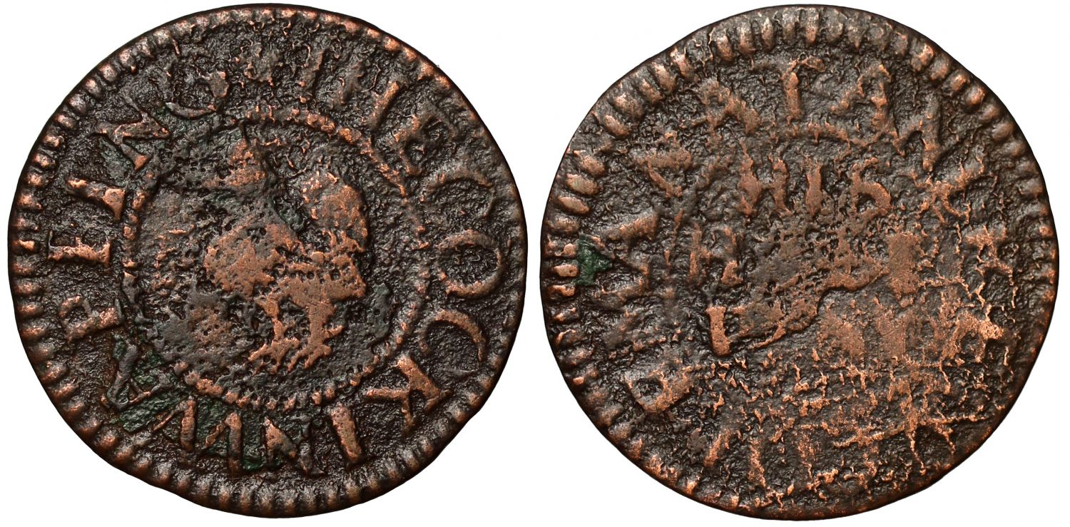 17th Century London Token, Wapping, Andrew Coleman, Halfpenny, Cockerel