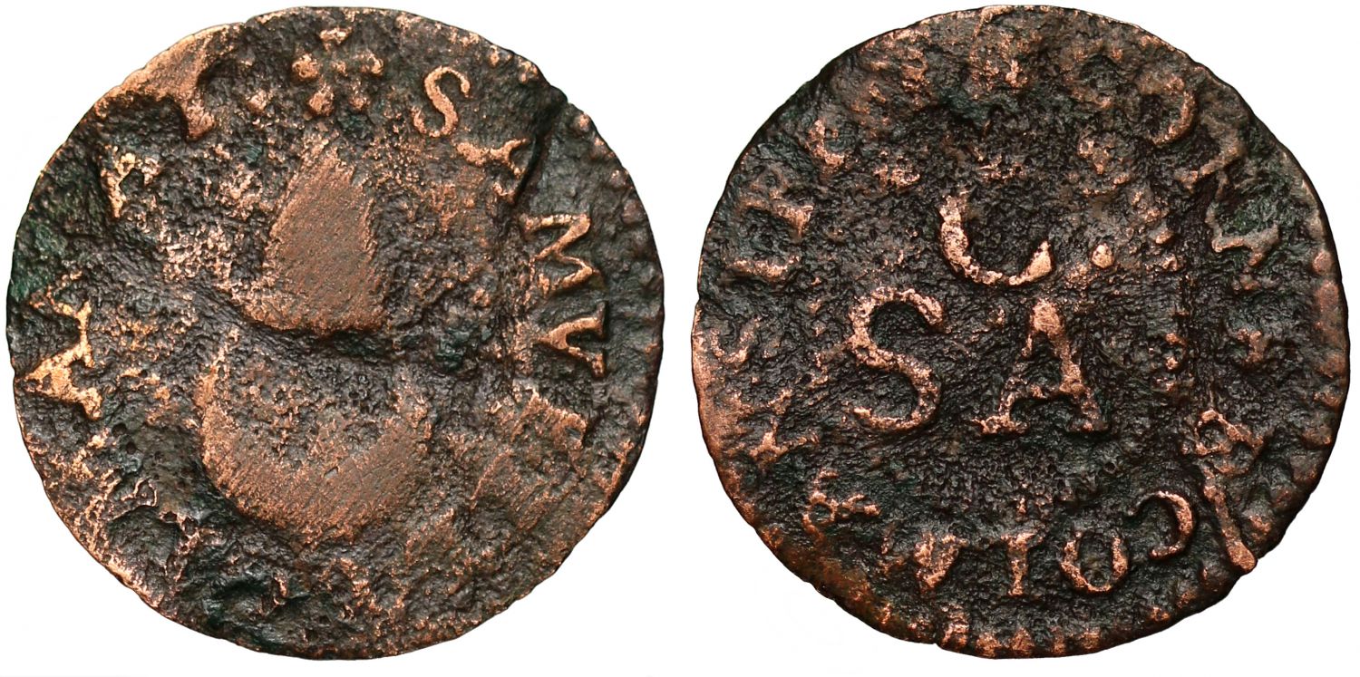 17th Century London Token, Coleman Street, Samuel Colman, Farthing