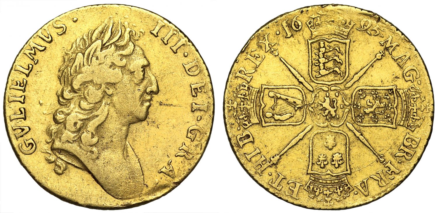 William III 1695 Guinea, first bust