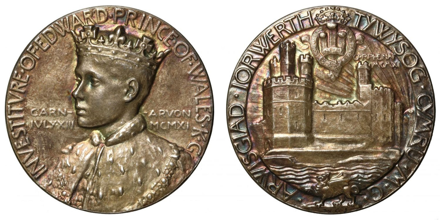 Investiture of the Prince of Wales, 1911, silver Medal by Goscombe John