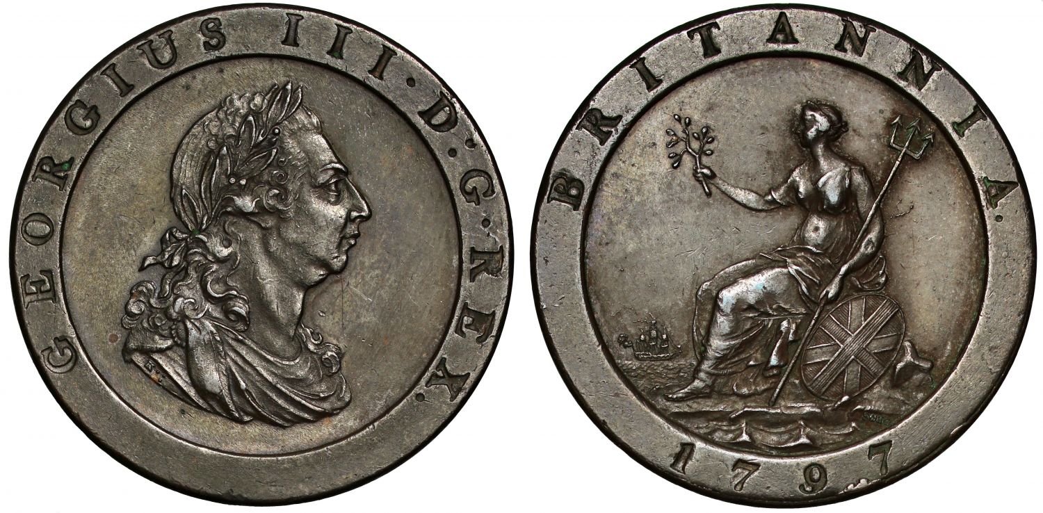 George III 1797 Cartwheel Penny, ten leaf obverse