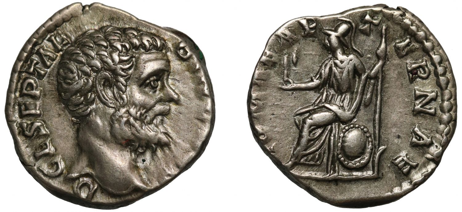 Clodius Albinus, governor of Britain, and emperor, silver Denarius.