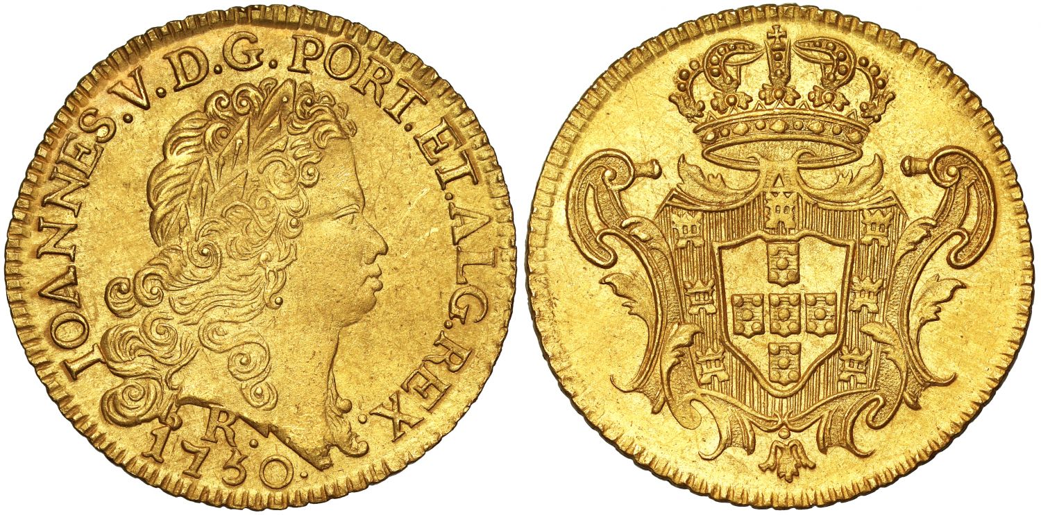 Brazil João V 1750 Peça of 6,400 Reis Rio, ex Clive of India Treasure