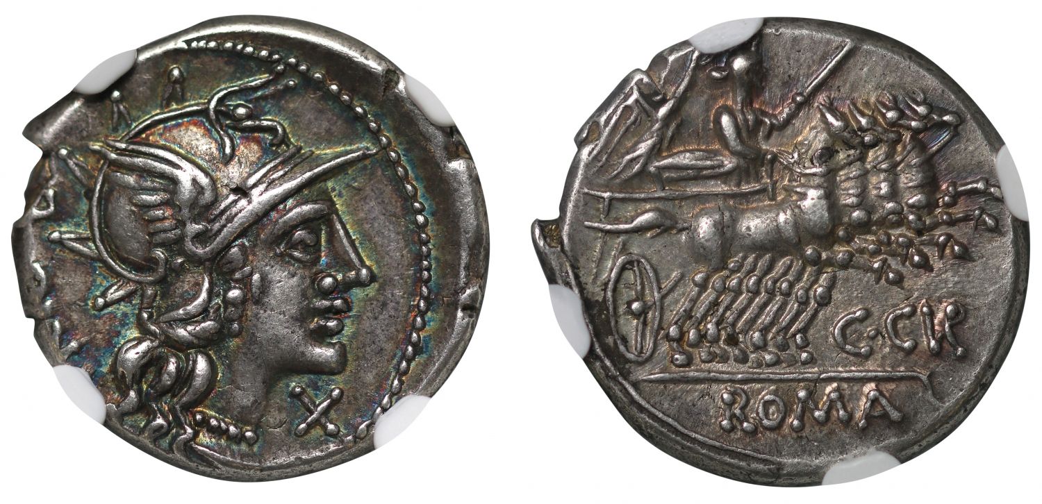 C. Curiatus f. Trigeminus, Denarius, Ch XF, 4/5, 5/5.