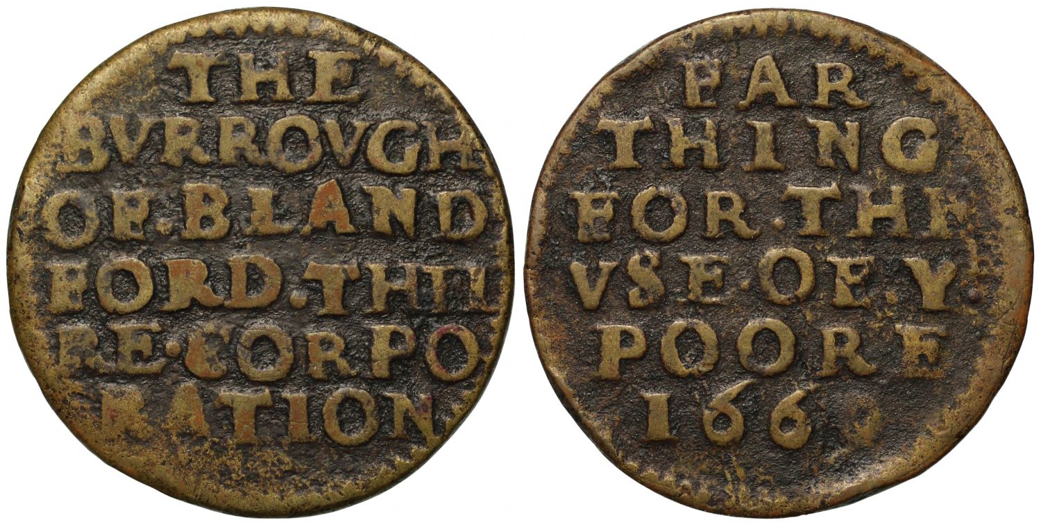 Dorset 17th century Token, Blandford Forum Farthing 1669
