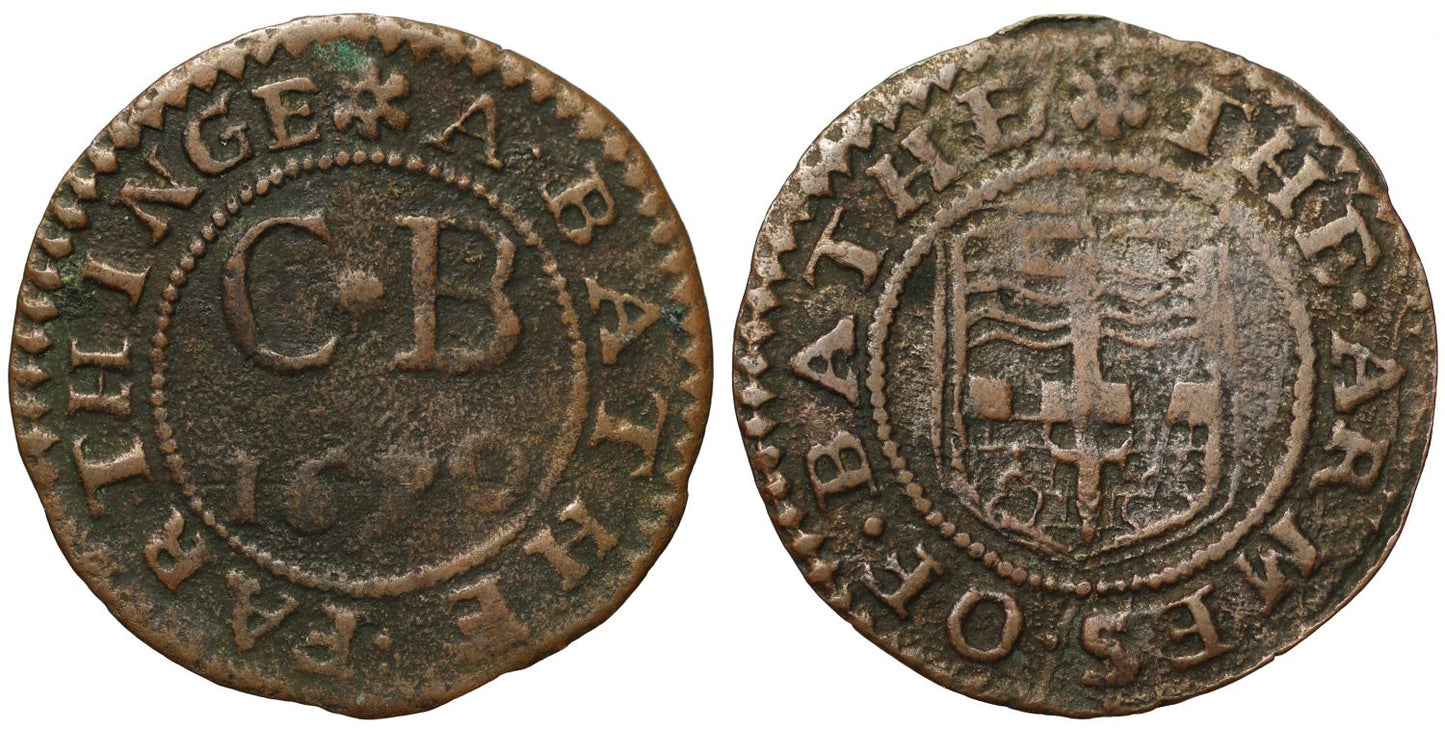 Somerset 17th Century Token, City of Bath Farthing, 1670