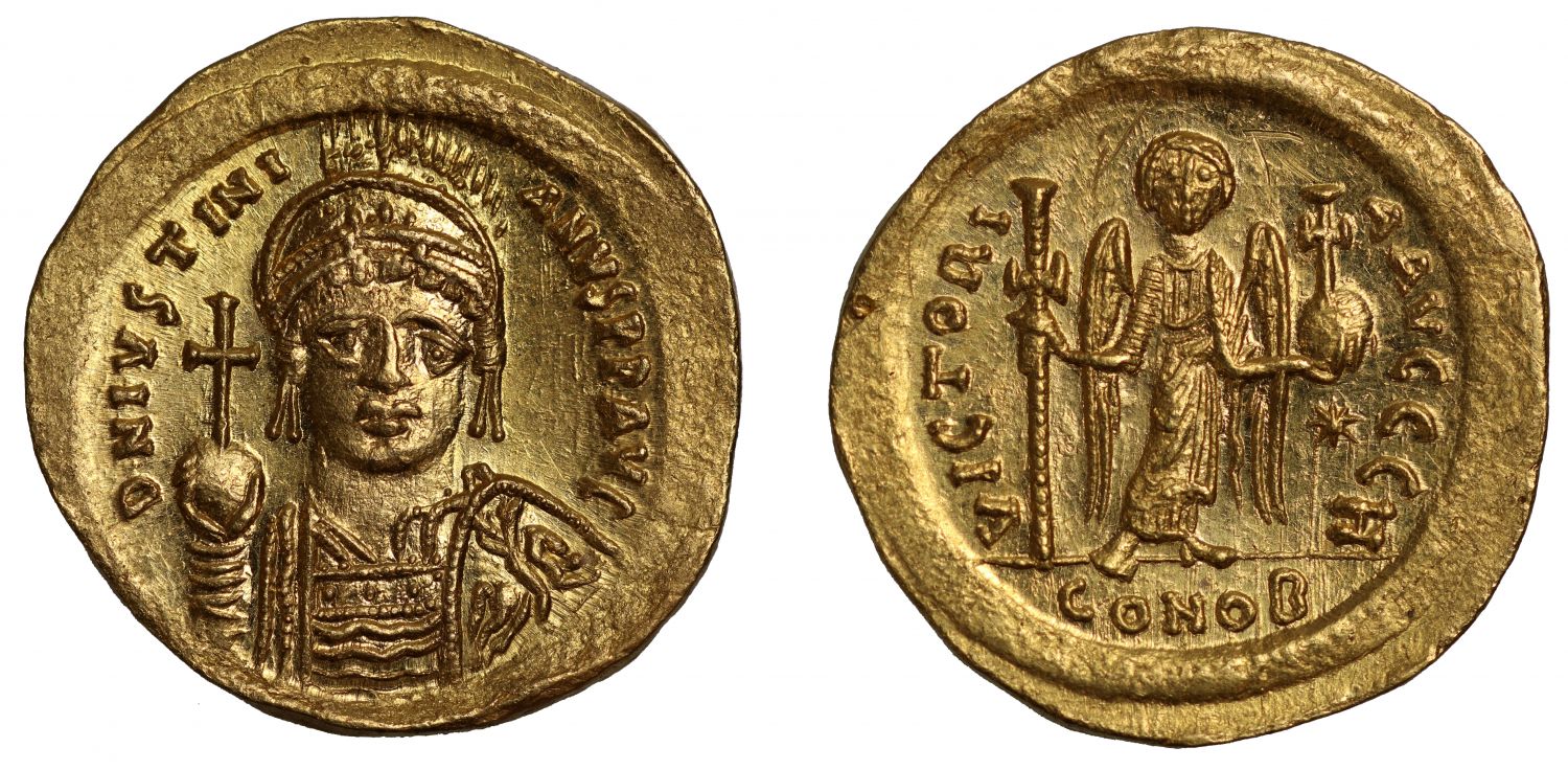 Justinian I, gold Solidus