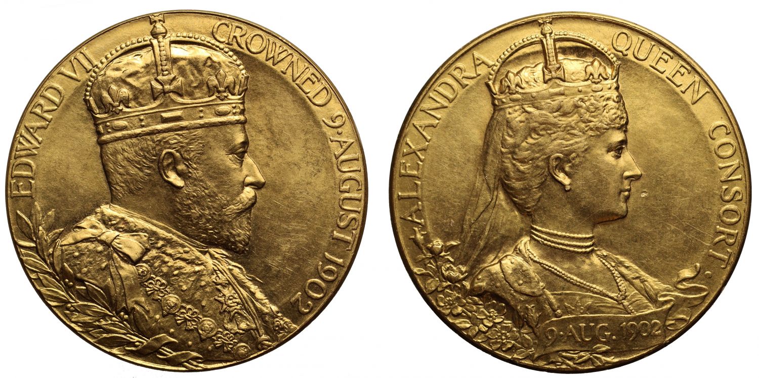 Coronation of Edward VII, 1902, gold medal.