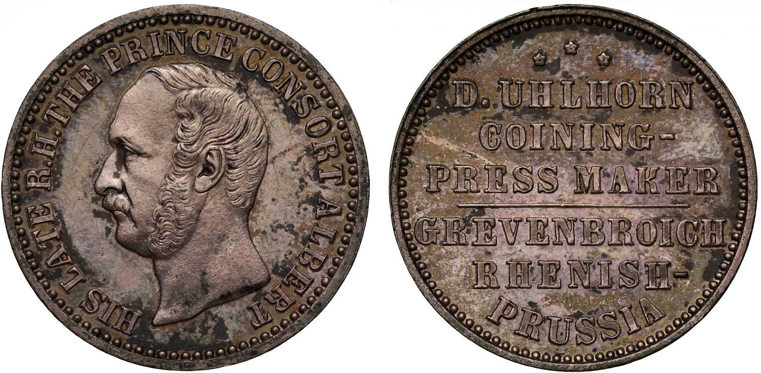 Prince Albert memento memoriam medallet by Ulhorn coining press maker