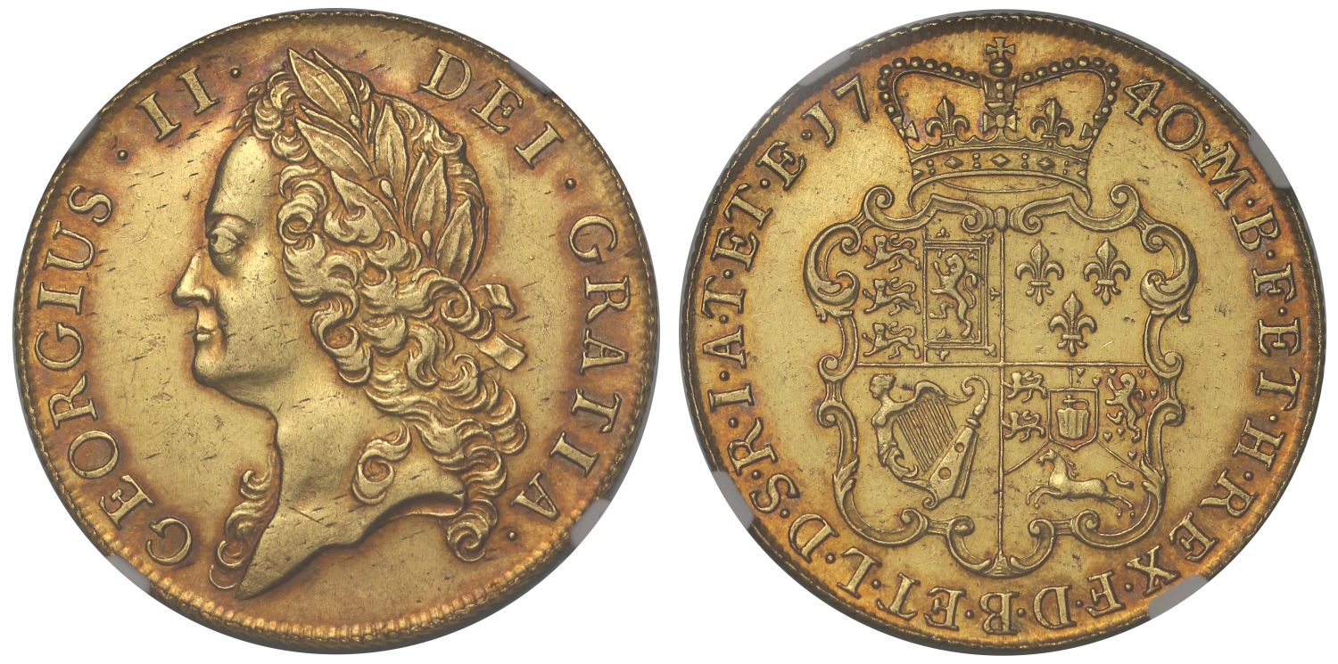 George II 1740/39 Two-Guineas, old head with overdate