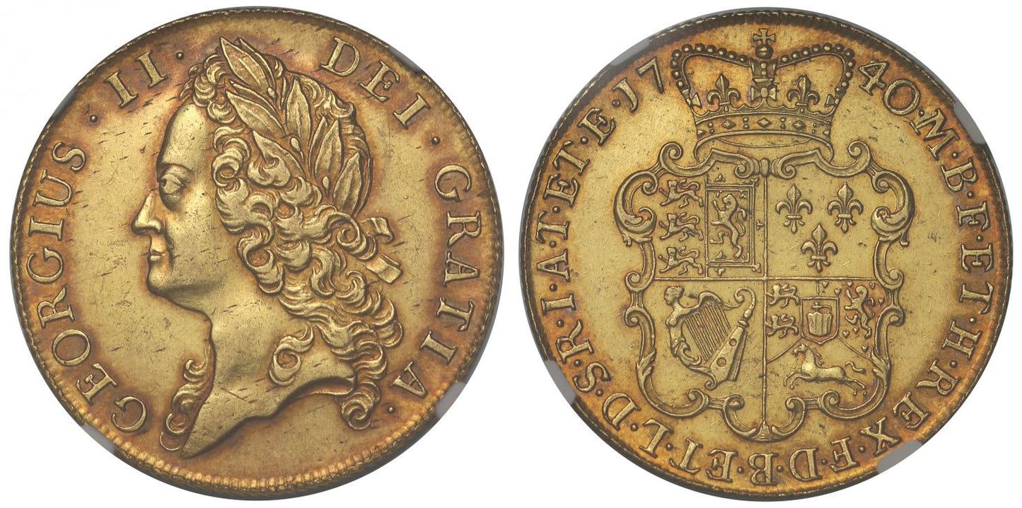 George II 1740/39 Two-Guineas, old head with overdate,