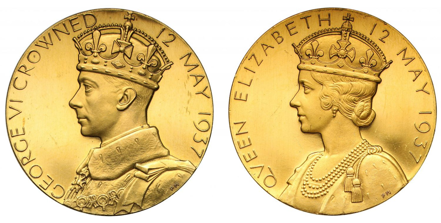 Coronation of George VI, 1937, gold Medal, by Metcalfe
