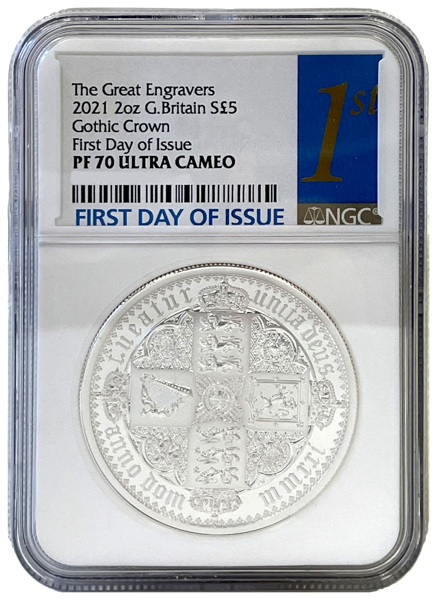 * QEII 2021 silver 2oz PF70 FDI Gothic Crown QA