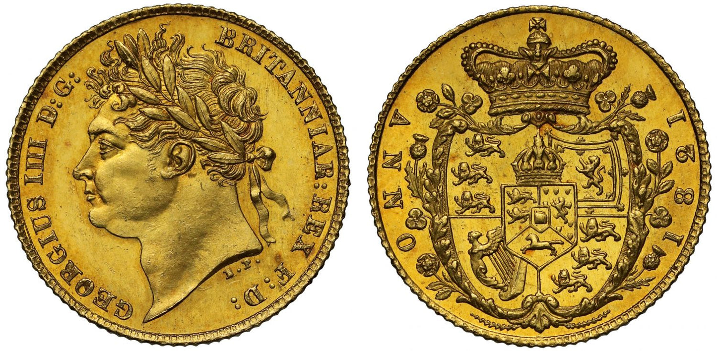 George IV 1821 Half-Sovereign MS64, one year only type