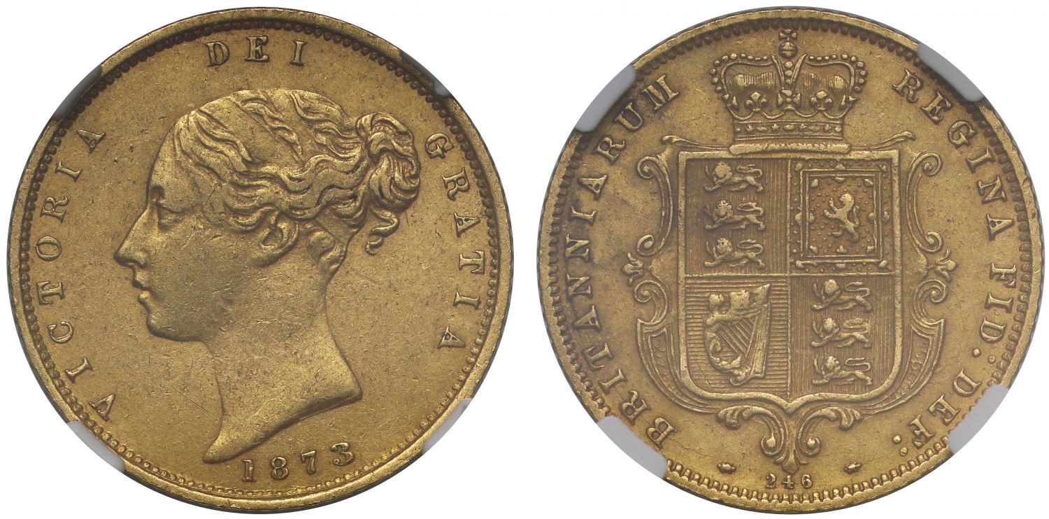 Victoria 1873 Half-Sovereign from the Schiehallion Shipwreck Isle of Wight 1879