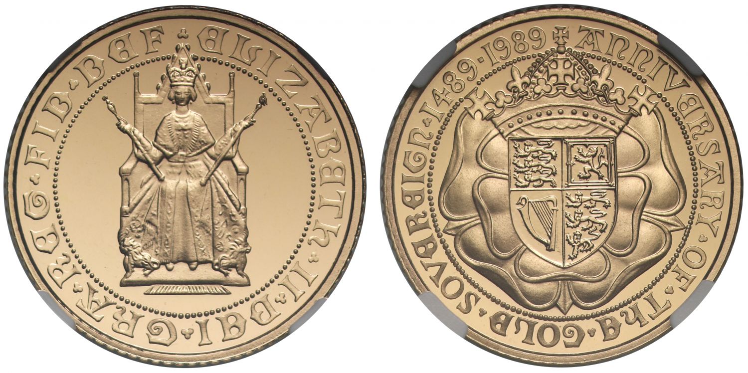 Elizabeth II 1989 proof Half-Sovereign PF70 UCAM