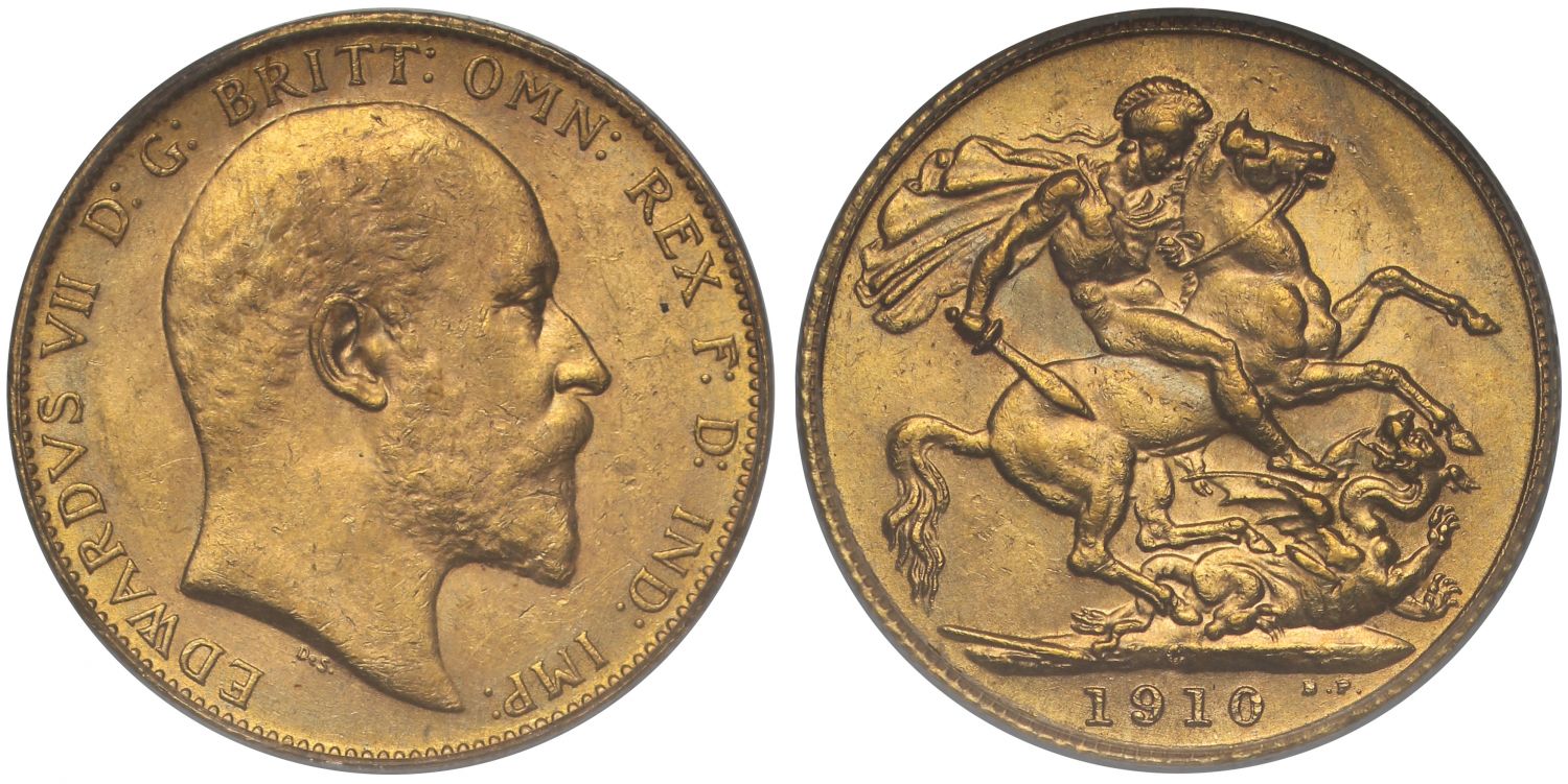 Edward VII 1910-C Sovereign Ottawa Mint MS63