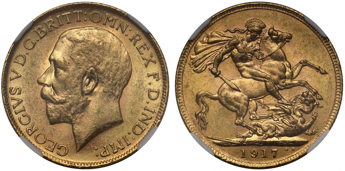 George V 1917-C Sovereign Ottawa Mint MS61