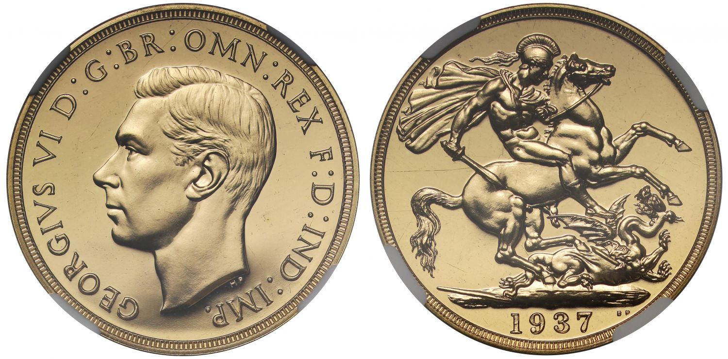 George VI 1937 proof Two-Pounds PF64 Coronation issue