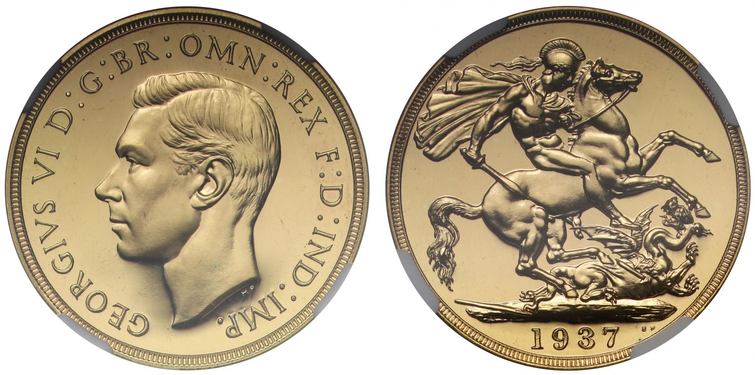 George VI 1937 proof Two-Pounds PF65 Coronation issue