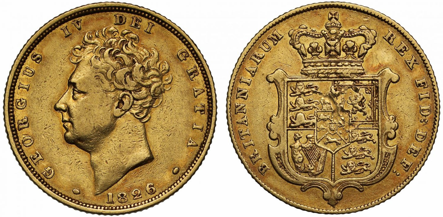 George IV 1826 Sovereign, second bare head